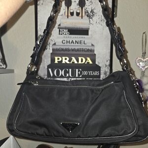 Prada Black Shoulder Bag with Structured Design